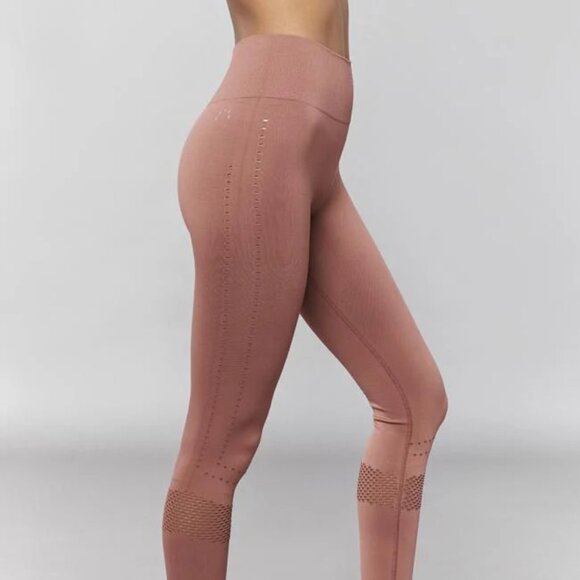 Varley Justin Workout Leggings Mocha Biscuit Small Workout Soft Yoga Running - Picture 5 of 9